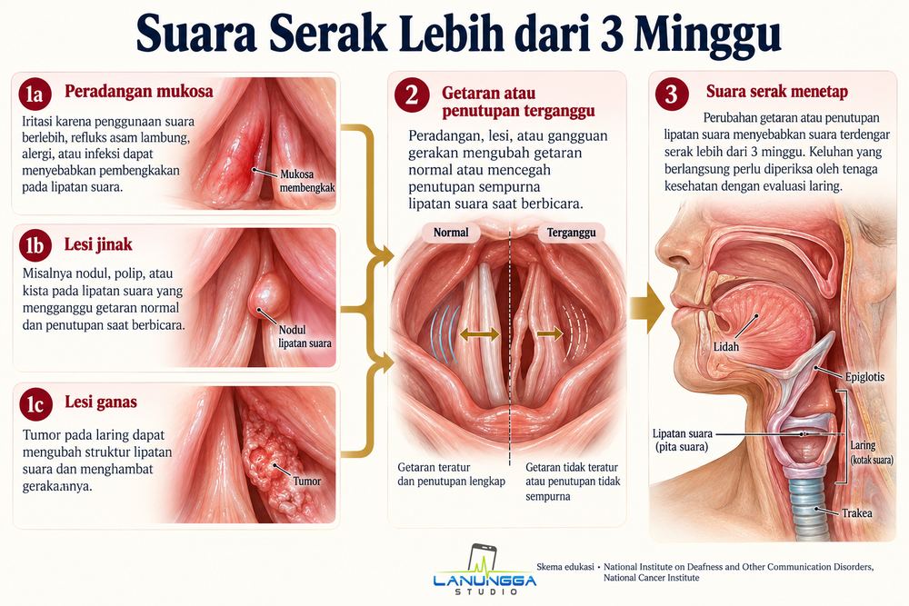 Suara Serak Lebih dari 3 Minggu