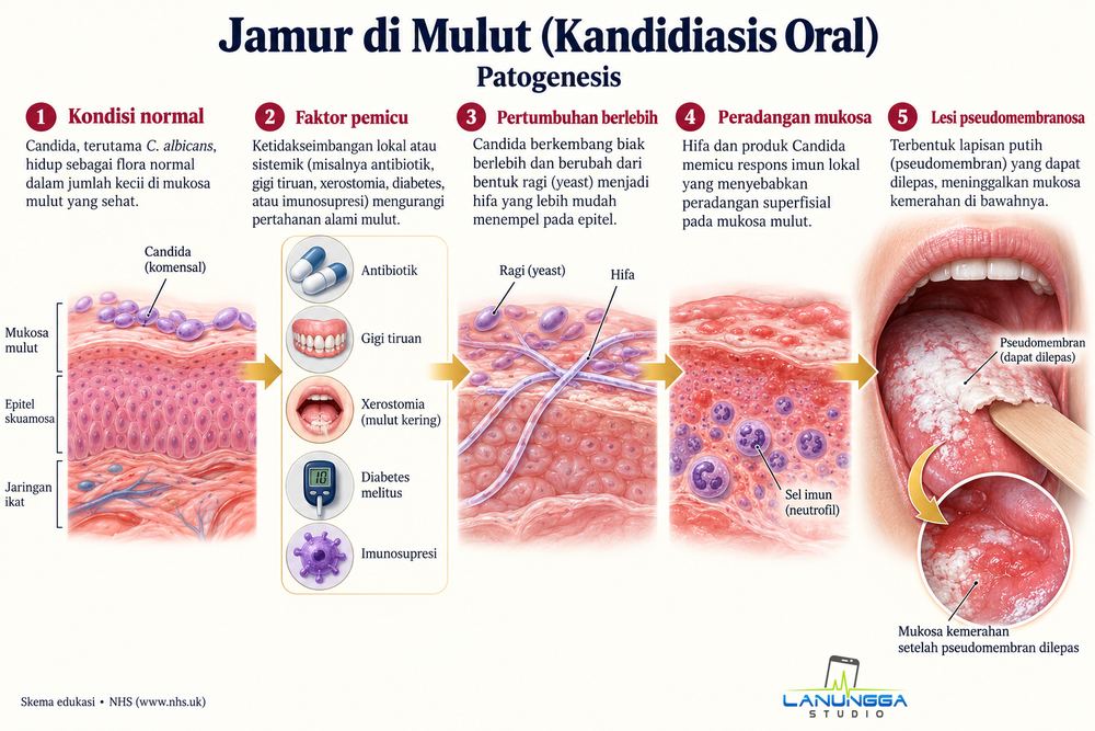 Jamur di Mulut (Kandidiasis Oral)