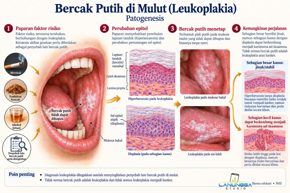 Bercak Putih di Mulut (Leukoplakia)