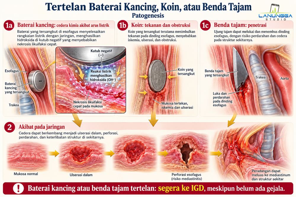 Tertelan Baterai Kancing, Koin, atau Benda Tajam
