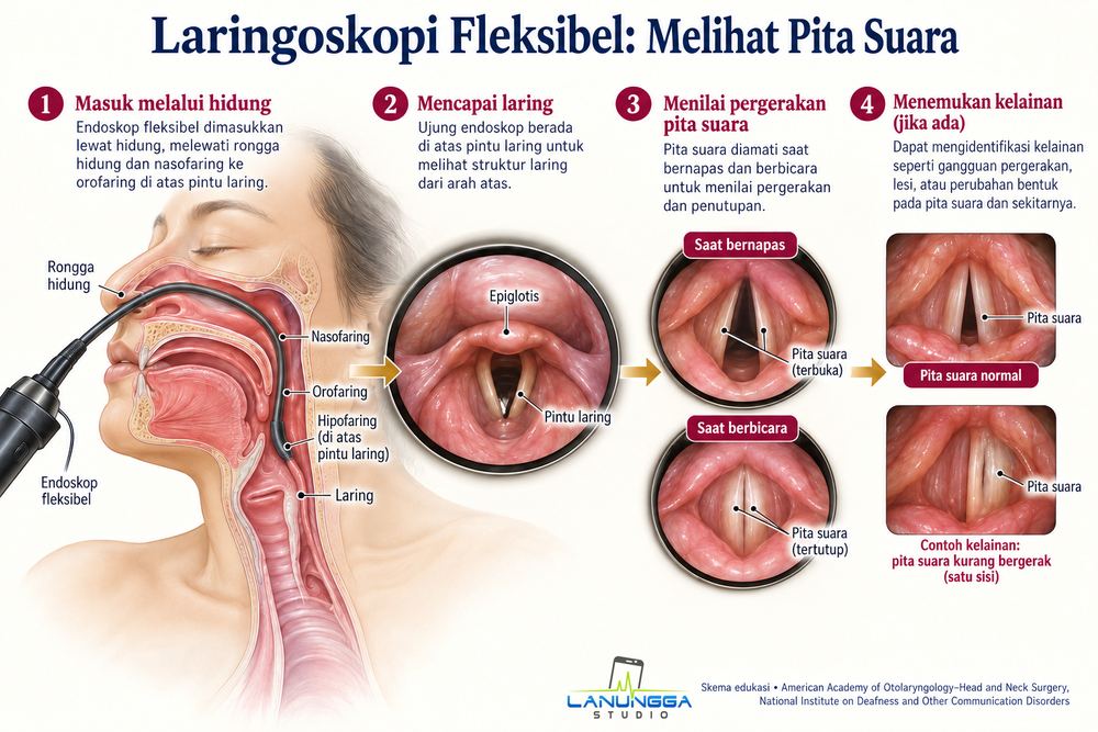 Laringoskopi Fleksibel: Melihat Pita Suara