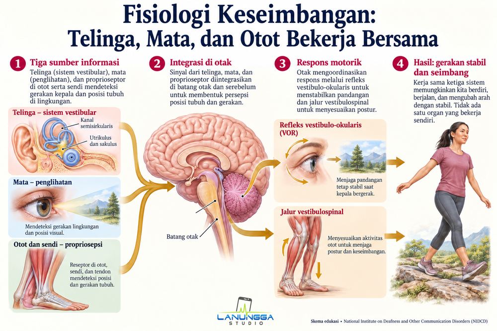 Fisiologi Keseimbangan: Telinga, Mata, dan Otot Bekerja Bersama