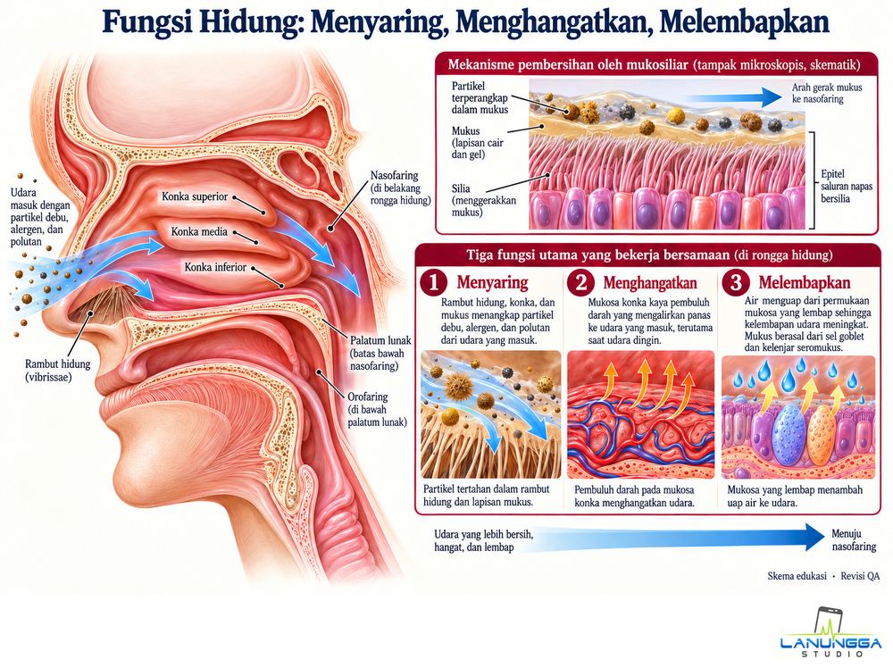 Fungsi Hidung: Menyaring, Menghangatkan, Melembapkan